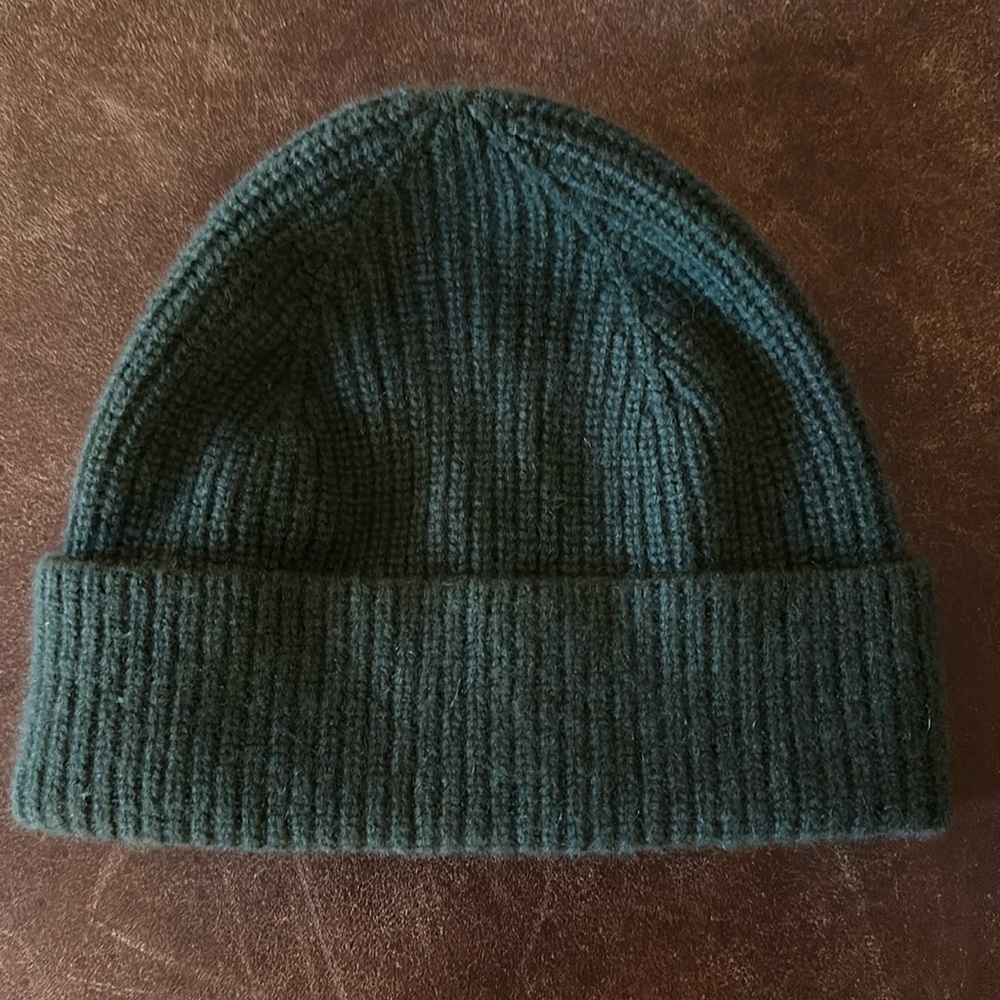 Quince forest green unisex cashmere beanie